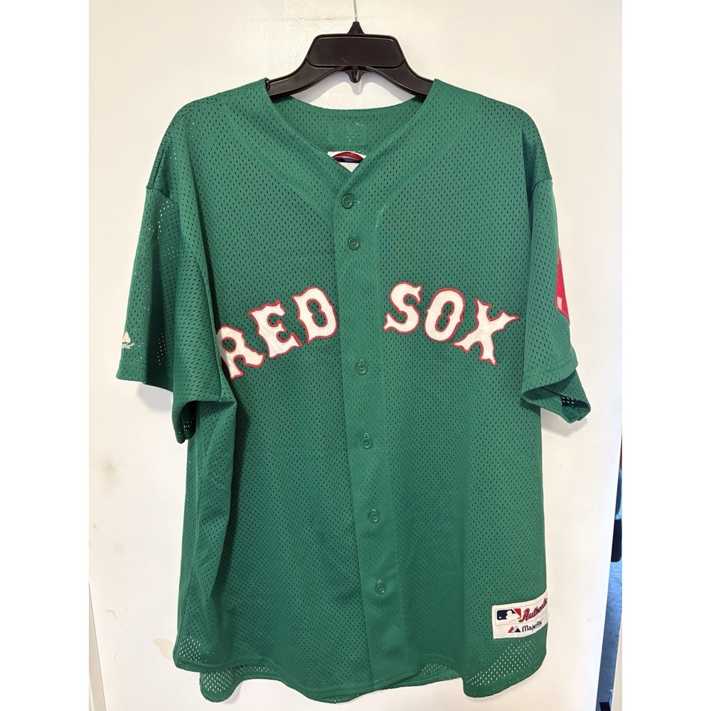 Boston Red Sox Jersey Mens XL Majestic Green Authentic St Patrick's Day USA Made